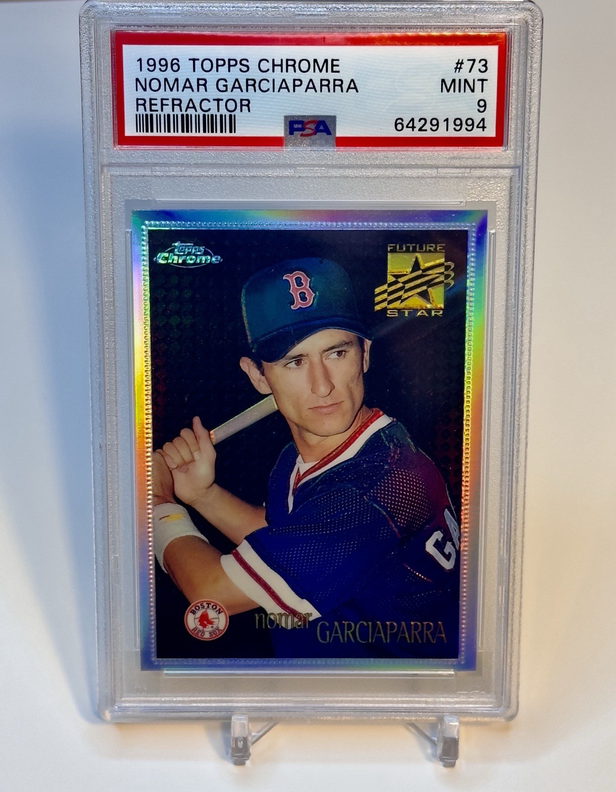 1996 Topps Chrome Refractor Nomar Garciaparra PSA 9 MINT #73