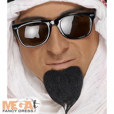 Image of Arab Sheikh Beard Adults Fancy Dress Arabian Facial Hair Funny Costume Accessory