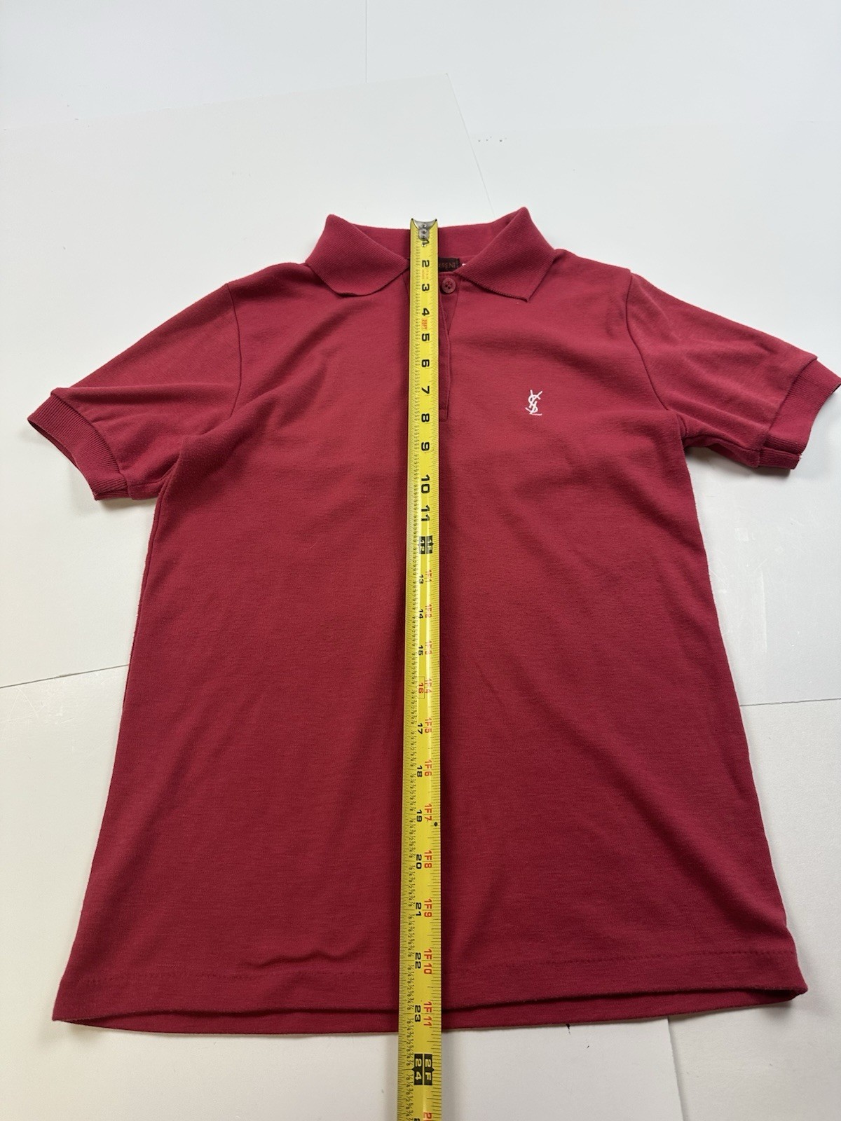 Polo vintage YSL Yves Saint Laurent bambino ragazzo taglia media rossa