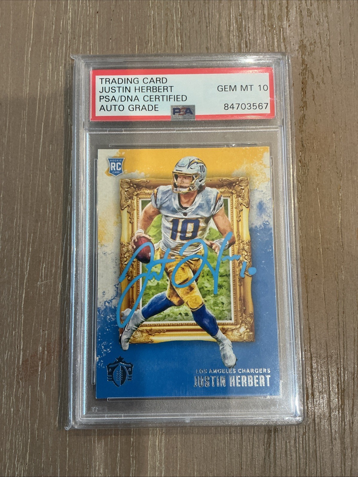 Justin Herbert 2020 Panini Chronicles Gridiron Kings Rookie Auto PSA 10