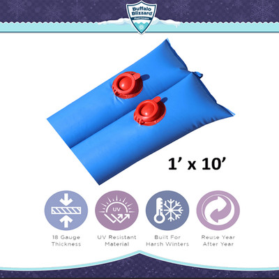 Buffalo Blizzard 1' x 10' Water Tubes  18 Gauge Swimming Pool Covers - 6 Pack