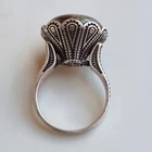 Ancient Vintage Victorian Sterling Silver Ring Labradorite stone  - Size 10