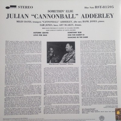 Cannonball Adderley - Somethin' Else (LP, Album, Mono, RE, RM, RP, 180) - 366093
