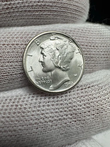 🔥1943-D Mercury Dime Silver ---- Gem BU+ FB Condition Stunning Frost And Luster