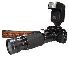 Canon A-1 Film Camera Bundle w Lenses Flash Filters Tested Working