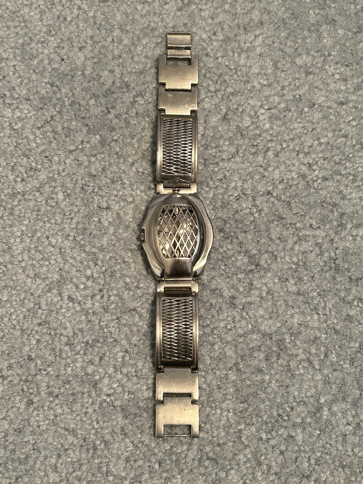 DA VINCI Stainless Steel Quartz Wristwatch Hidden Dial Silver Analog Oval