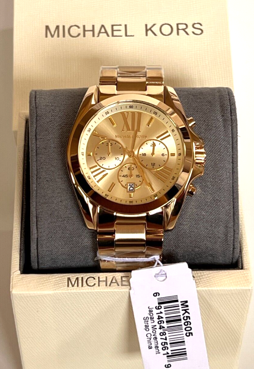 マイケルコース MICHAEL KORS MK5605 ゴールド　時計 Michael Kors MK5605 Bradshaw Gold Tone SS Chronograph Watch BNWT
