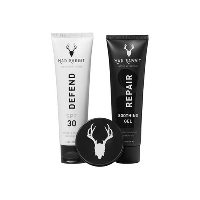 Mad Rabbit Tattoo Care Bundle Kit 3-Piece Repair Soothing Gel, Enhance Balm  ...