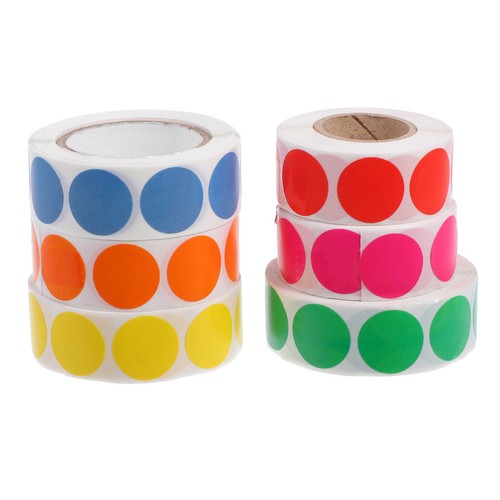 500 Fluorescent Yellow Dot Stickers - 2 Inch Round Color Coding Labels | Permanent Adhesive