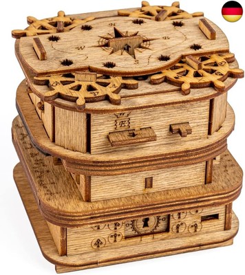 iDventure Cluebox - Davy Jones Locker - Escape Room Spiel - 3D Holzpuzzle -
