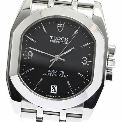 Tudor Monarch 33100 Date Automatic StainlessSteel Black Men's