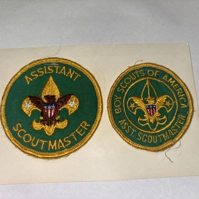 Vtg Boy Scouts of America Assistant Scoutmaster Patches Two Patches 3  & 2 1/2 
