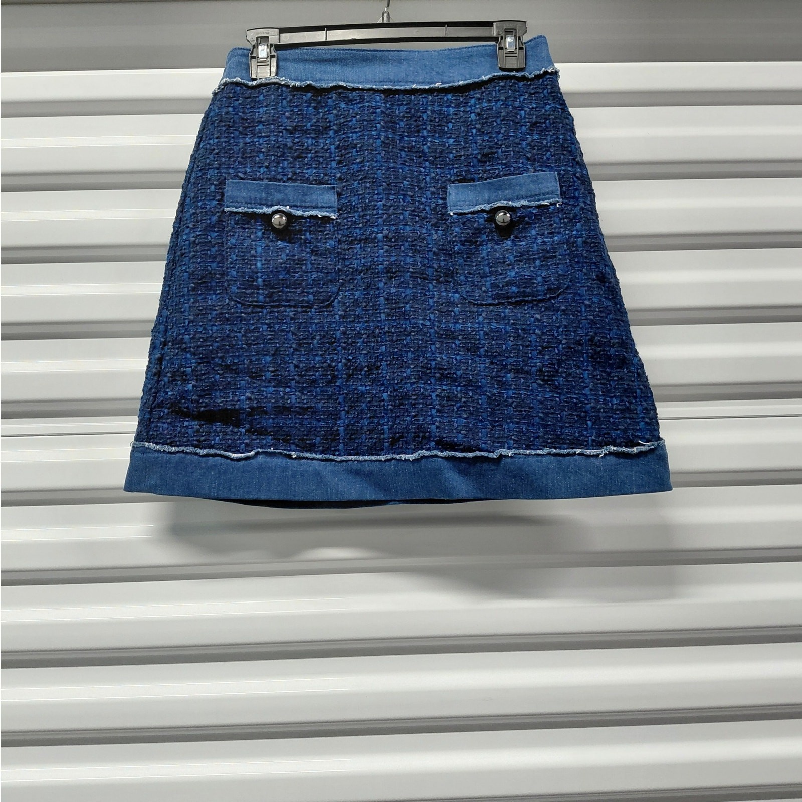 Kate Spade Womens Skirt Size 6 Blue Tweed Preppy Chic Parisian Quiet Luxury  thumbnail 2