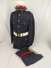 British Royal Marines No 1 Uniform Blue Serge Tunic Belt Visor Cap