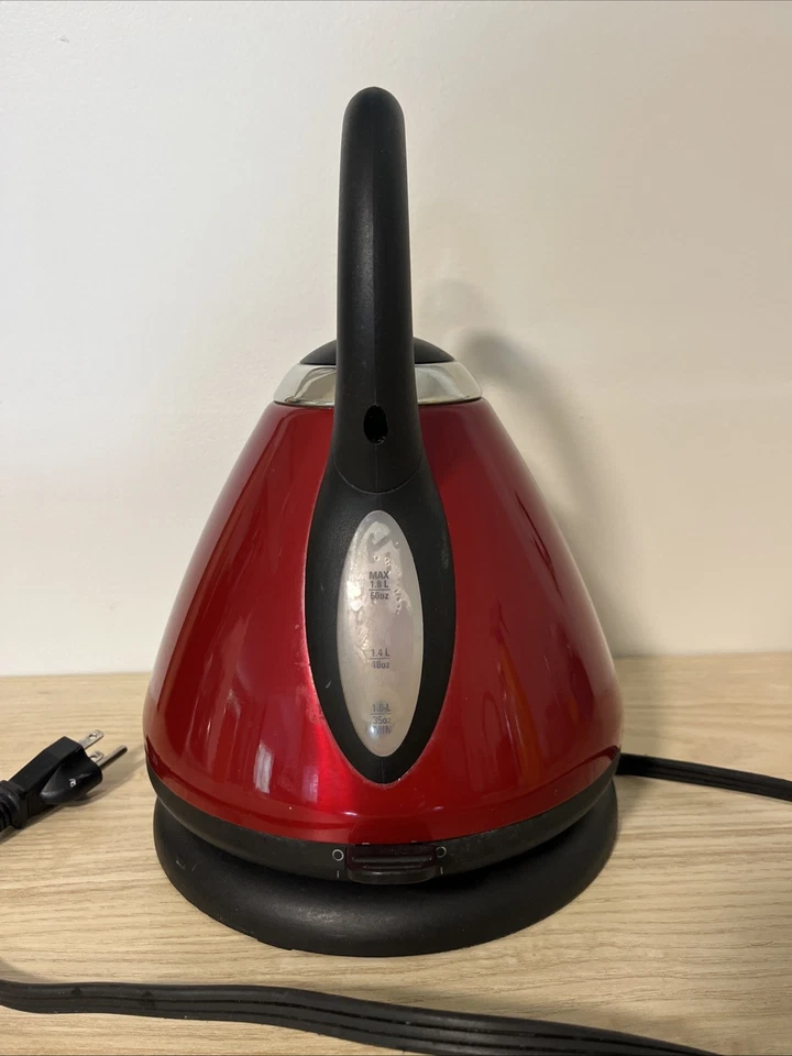 Russell Hobbs 1.8L/60z Electric Automatic Metal Kettle Red KE9001RC Tested - Image 2 of 4