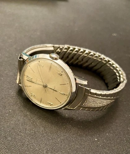 Vintage Timex Mechanical Wind-Up Watch 34mm Patina Dial Runs