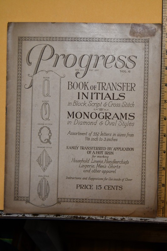 1923 Campbell Metzger Jacobson Progress Book of Transfer Initials Q Monogram