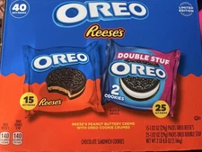Oreo Reese's & Double Stuf Cookies Variety Pack 40 Snack Packs Limited Edition!!
