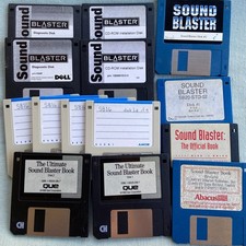 Vintage Computer Drivers Lot Audio Sound Blaster Install Diagnostics Book 3.5 F