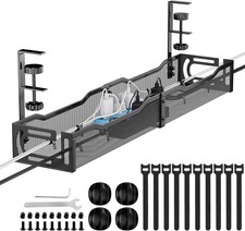 25" Under Desk Cord Organizer, No Drill