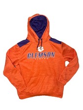 University Of Clemson Tigers Orange And Purple Hoodie Sweatshirt Size Large