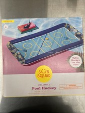 Sun Squad Inflatable Pool Hockey Game Set Indoor Outdoor Water Toy Ages 5 Blue
