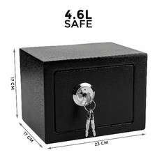Warrenty 4.6L Solid Steel Fireproof Safe Box for Home Office Money Cash Valuable