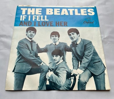 THE BEATLES AND I LOVE HER / IF I FELL ORIGINAL RECORD SLEEVE ONLY! CLEAN !!