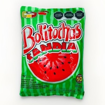 Mexican Candy Bolitochas 1Lb Sandía Con Chili-Bolitochas Watermelon With Chili