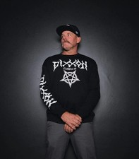 Dixxon Sweater Mens XL Black Crewneck Sweatshirt Pullover Pentagram Star