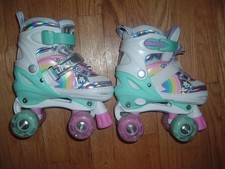 Sulifeel Rainbow Unicorn Roller Skates Size S EU 28-31 Light Up Wheels with pads