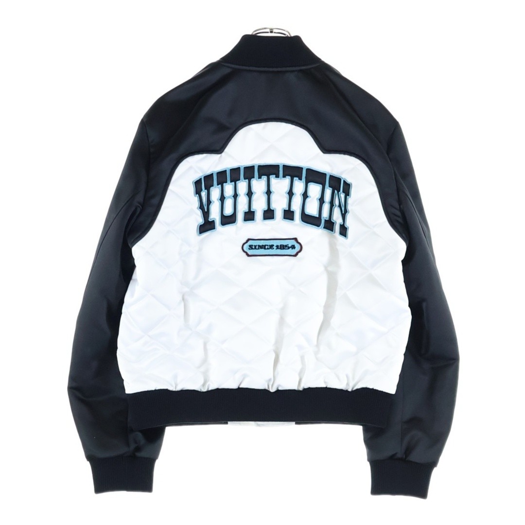 Louis Vuitton 24AW LV Patch Logo Bicolor Satin Quilted Snap Button Bomber Used e thumbnail 2