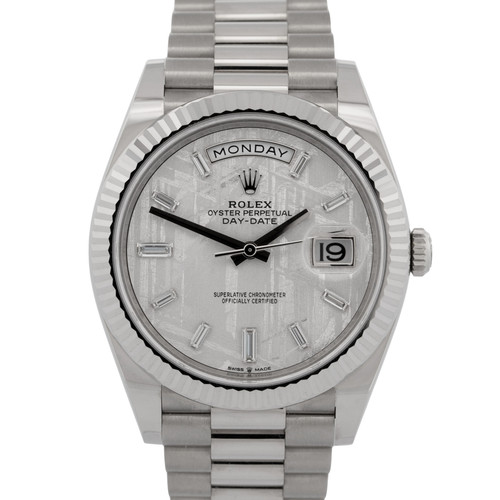 2025 PAPERS Rolex Day-Date 40 METEORITE DIAMOND White Gold 40mm 228239 Watch BOX