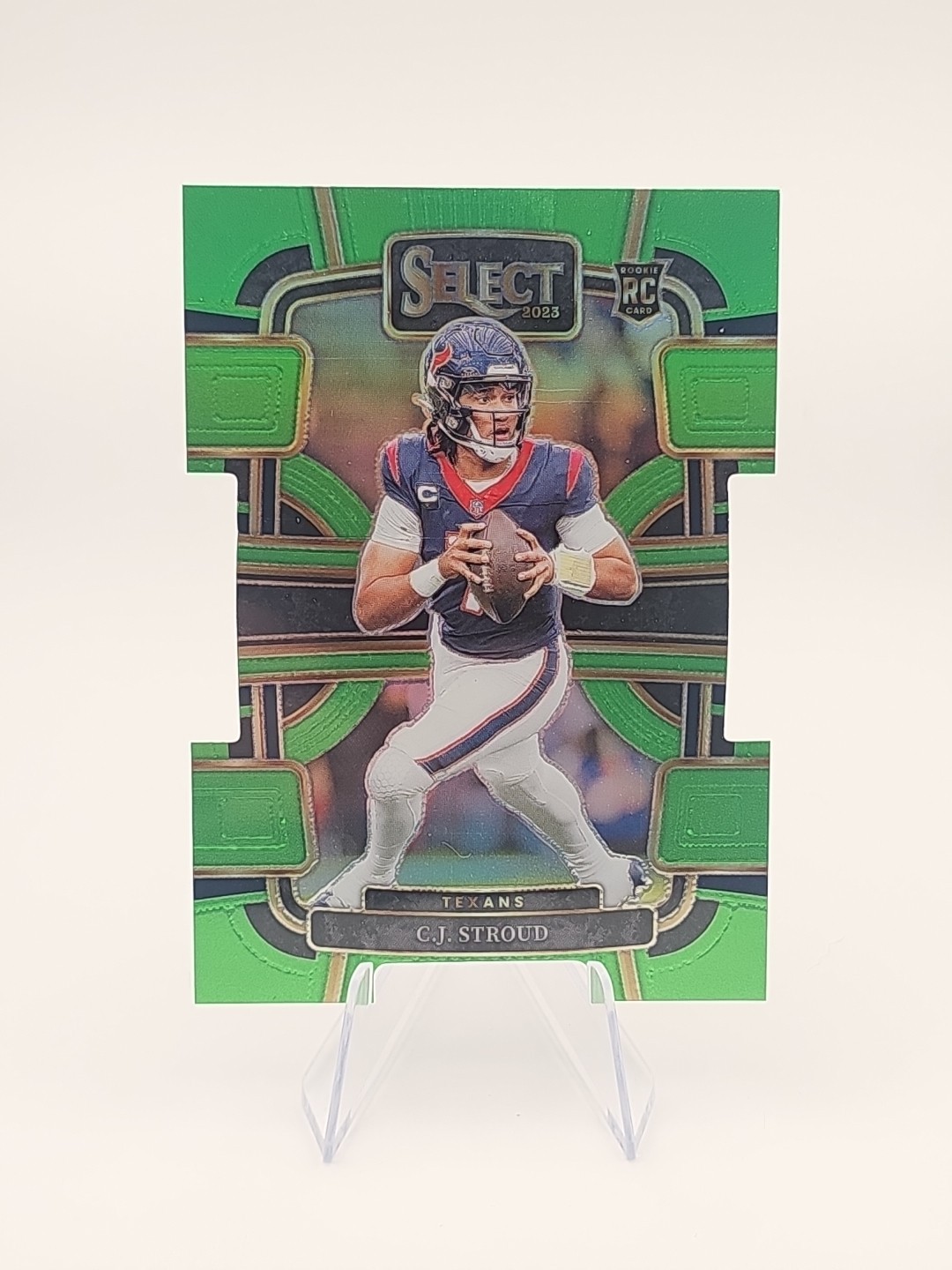 2023 Panini Select Concourse C.J. Stroud #41 Neon Green Prizm Die-Cut /599 (RC)