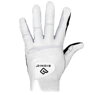 BIONIC Gloves Men's RELAXGRIP 2.0 Golf Glove, White and Black, S