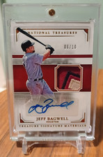 JEFF BAGWELL 2017 NATIONAL TREASURES SIGNATURE MATERIALS PRIME PATCH AUTO 6/10