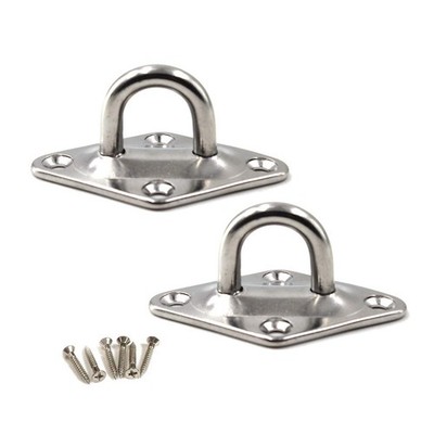 2 PCS M10 Ceiling Hook Pad Eye Plate 304 Stainless Steel Wall Mount Heavy Duty