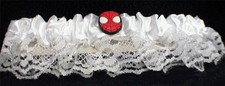 Spiderman super Hero white Bridal Wedding Garter Toss DC comic Spider