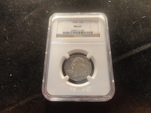1958 SILVER WASHINGTON QUARTER 25 CENTS- NGC MS67- VERY AFFORDABLE- POWER BUY
