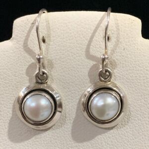 Vintage mabe pearl sterling silver stud earrings