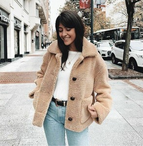 zara shearling textured coat