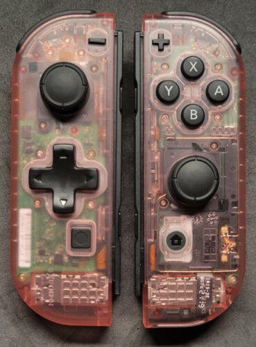 Custom Nintendo Switch Translucent Cherry Pink GBA Joy Con Controller - Picture 4 of 4