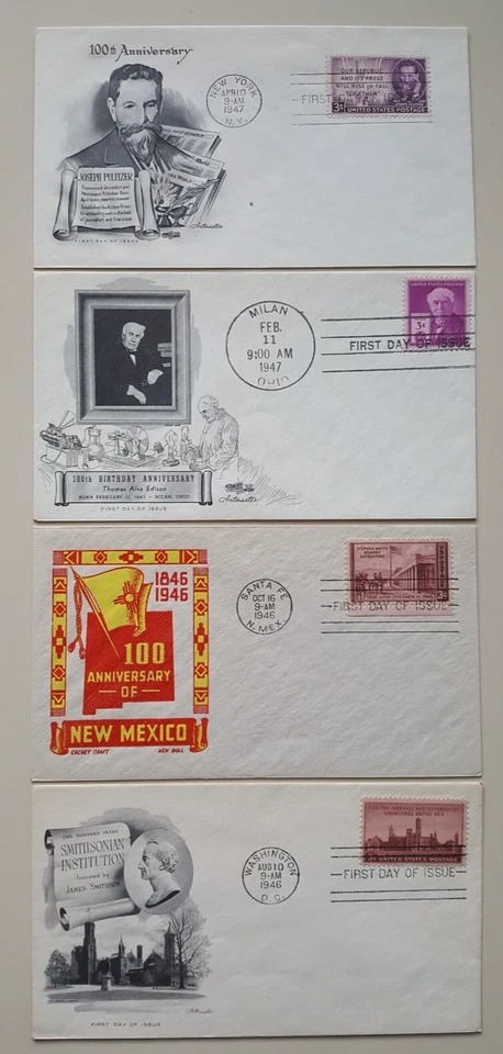 (7) 1940's FDC's Unaddressed, Unsealed OG - 923, 941, 942, 943, 944, 945, 946 - Image 3 of 3