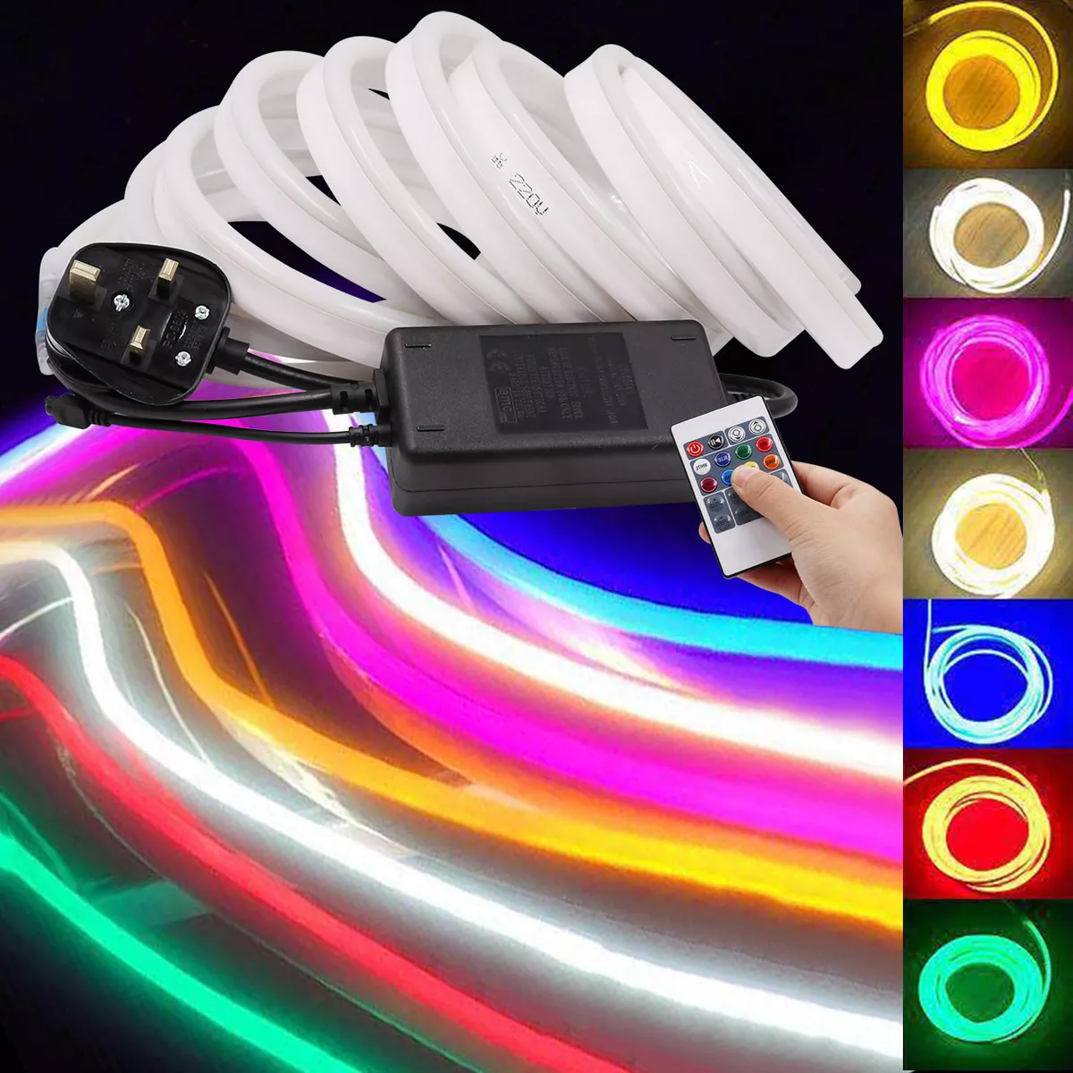 RGB LED Neon Flex LED Strip 220V 2835 waterproof Neon Light white complete  kit