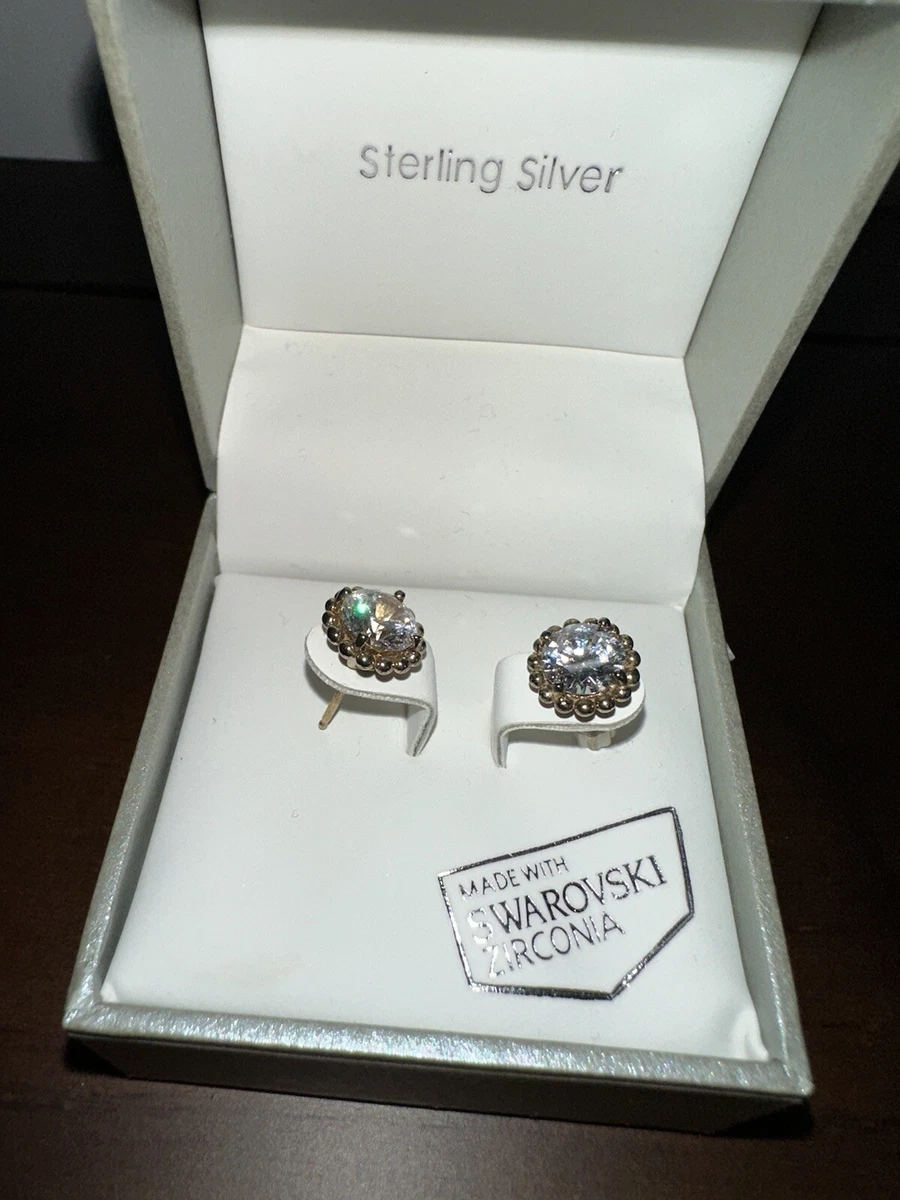 New Kiera Couture Swarovski Zirconia Earrings Studs In Box eBay