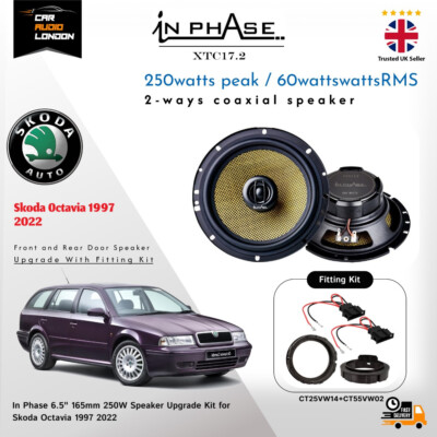 In Phase XTC17.2 250W 2-Wege Koaxial Lautsprecher Adapter Kabelbaum für Skoda Octavia