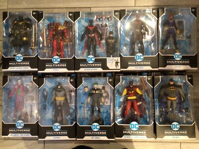 Huge Lot of 10 McFarlane DC Multiverse Batman Themed Figures - Some Very Rare!
