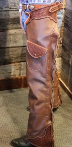 Native American Cowboy Style Leather Chap Pant Rodeo Chap Mountain Mens Chap - Picture 1 of 2