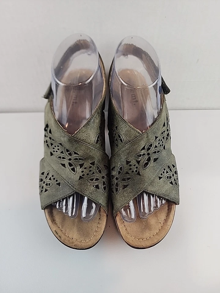 Zapato con cordones para mujer White Mountain Glennie verde oliva talla 8M Foto 3 de 4