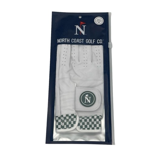 North Coast Golf Co. Guanto da golf in pelle bianco e verde M/L mano sinistra - Foto 2 di 10